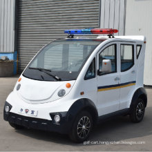 High Quality 4 Seater Electric Closed Style Street Laminated Glass Small Police Patrol Car with Ce SGS Certificate